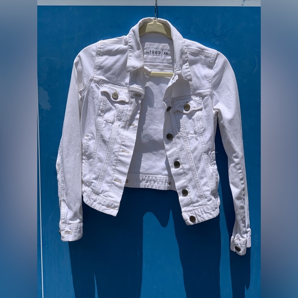 Gap 1969 white jean denim jacket XS